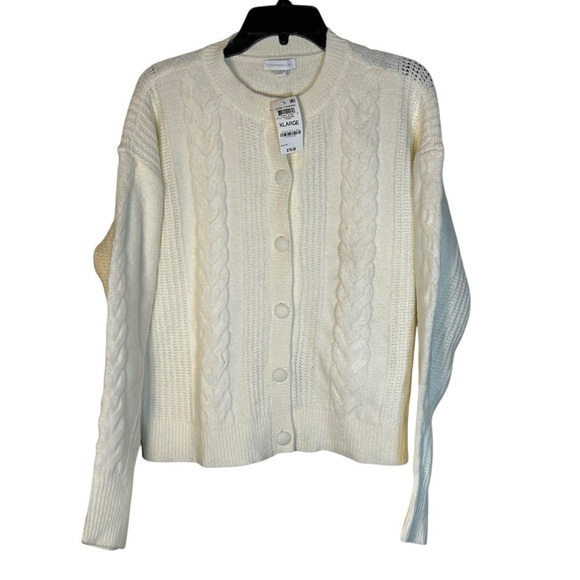Charter Club Sweaters - Charter Club Cable Knit Cardigan Sweater Cream White Ivory Womens XL Classic NEW